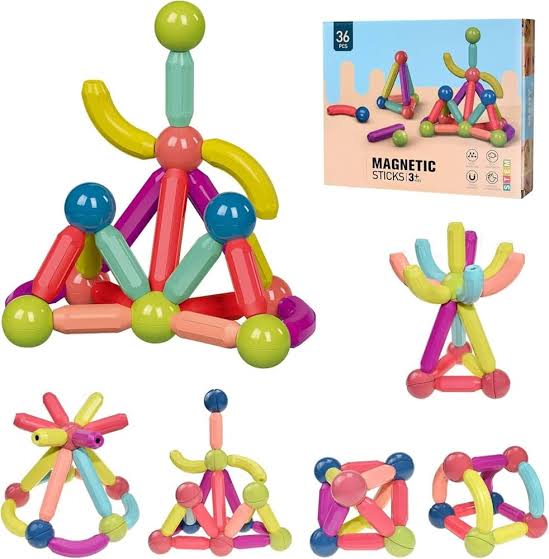 🧲 Magnetic Sticks DIY Building Set – Creative Construction Toy for Kids