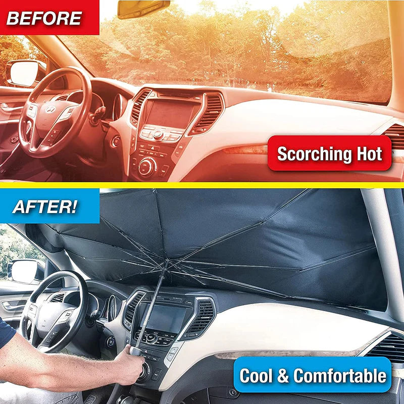 Car Windshield Sun Shade – Foldable UV Protection Sunshade Umbrella