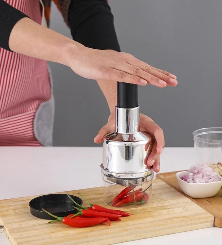 2-in-1 Garlic Crusher & Vegetable Chopper