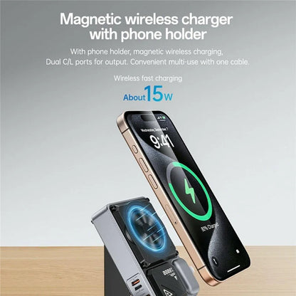 5-in-1 Wireless Magnetic Power Bank 10000mAh | Fast Charging