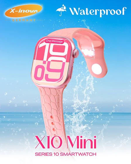 X-Inova X10 Mini Smartwatch – Waterproof AI Voice Watch with 3 Straps