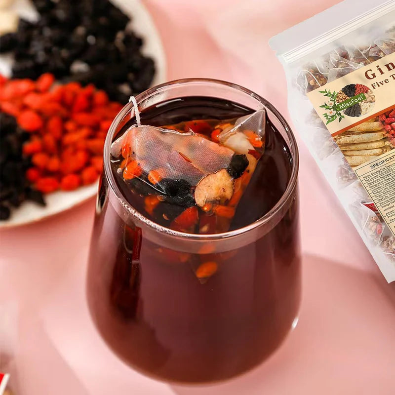 Premium Ginseng Five Treasure Tea – Herbal Wellness Blend