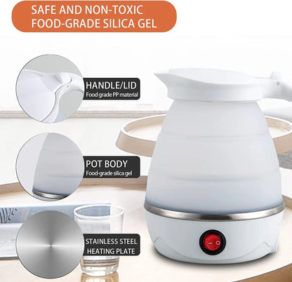 Portable Electric Travel Kettle | Mini Fast Boil Water Heater for Tea, Coffee & Travel