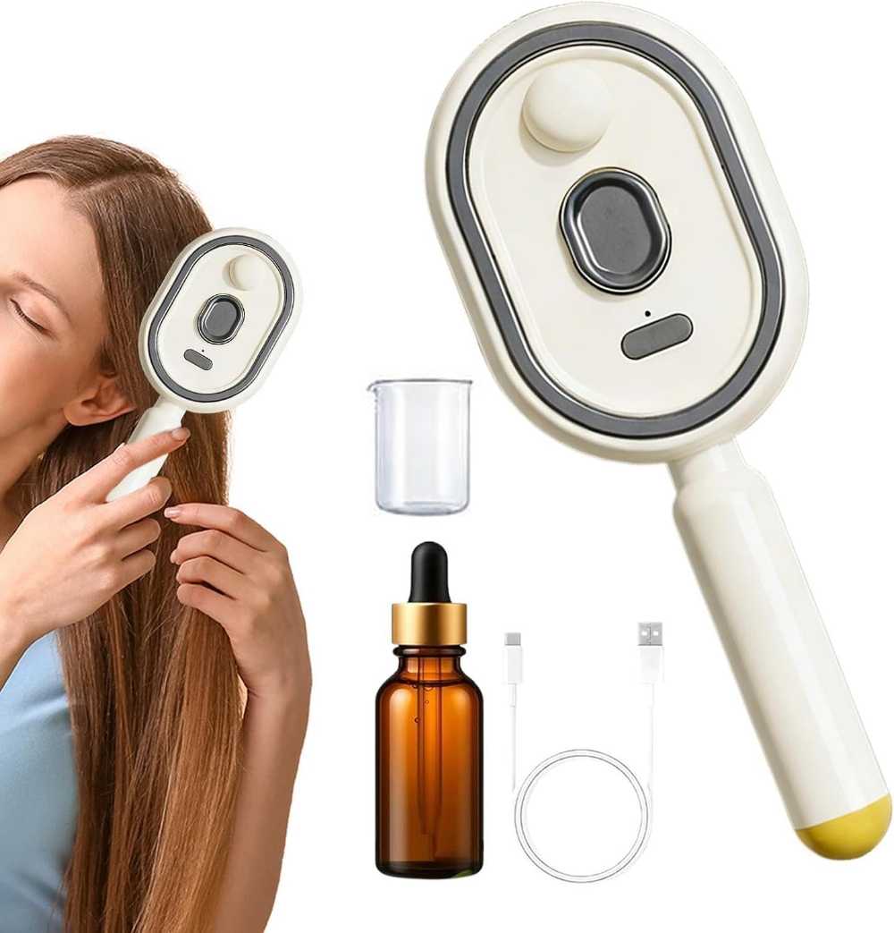 Rechargeable Steam Hair Brush with Oil | Detangling & Smoothing Hair Brush